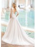Beaded Ivory Lace Tulle V Back Wedding Dress
